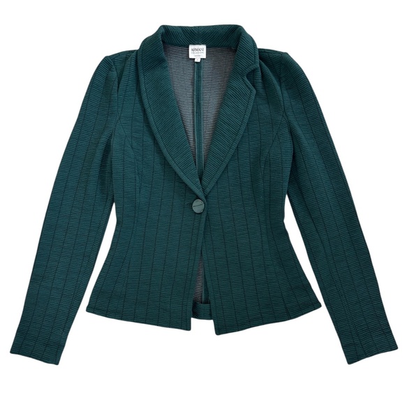 Armani Collezioni Jackets & Blazers - Armani Collezioni Single Button Knit Blazer - Green Size 4